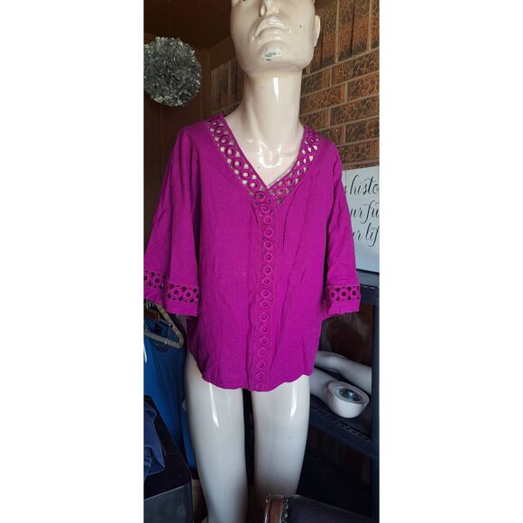 Beautiful SIZE Small Marc New York Purple Linen Top - Picture 1 of 4